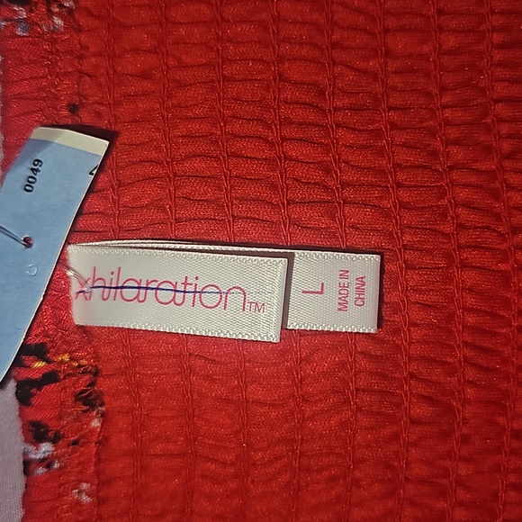 Xhilaration Women Smocked Wrap around Floral Multicolor Mini Dress Size L - Picture 14 of 15